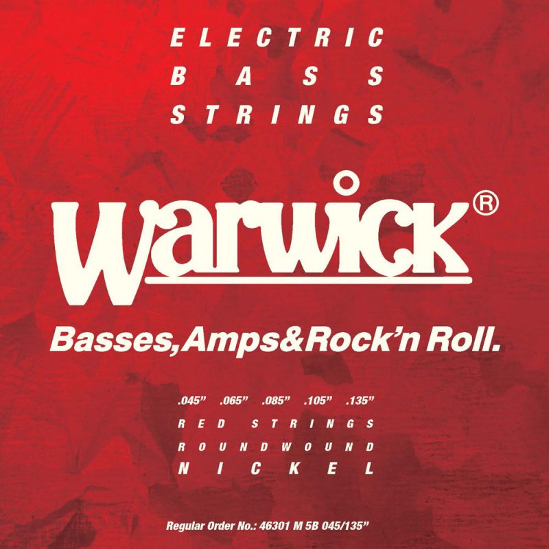 Набор струн WARWICK 46301 RED Nickel Plated Medium 5-String (45-135)